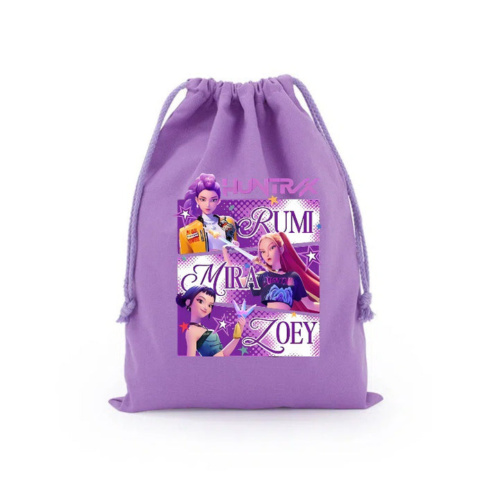 Wholesale Cartoon Canvas Drawstring Travel Storage Bag Handbags