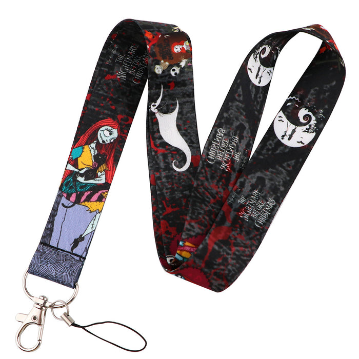 Wholesale Horror and thriller themed long phone lanyard with chest strap