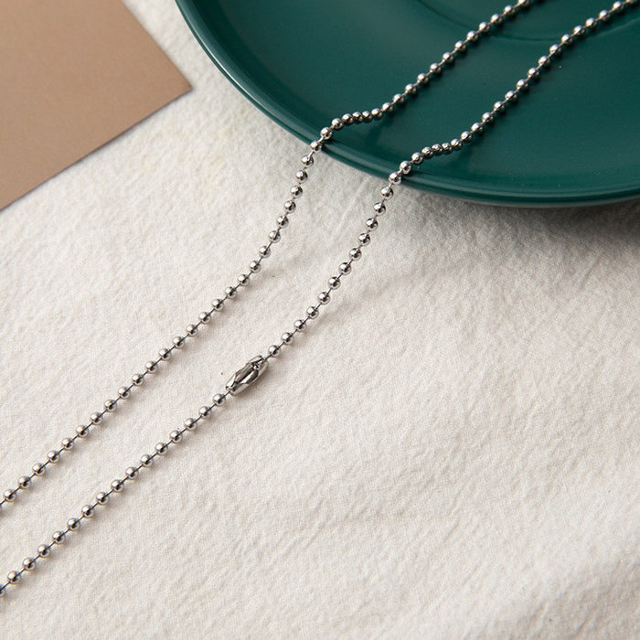 Wholesale Stainless steel square pearl necklace, titanium steel jewelry with chain, thick chain, men's snake bone chain, plain chain, simple