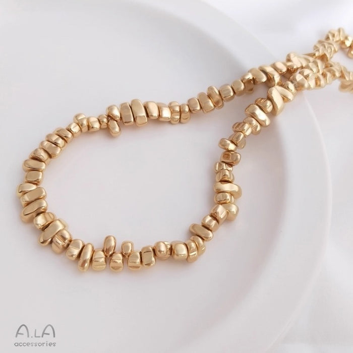 Wholesale Plated Bright Gold Bright Silver Special-Shaped Beads Beaded Earrings Bracelet