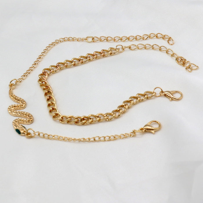 Wholesale Fashionable, minimalist, personalized pendant chain bracelet set