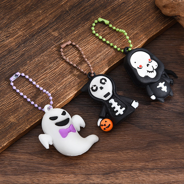 Wholesale  keychain trick-or-treating ghost pumpkin keychain  pendant chain skull ghost key chain