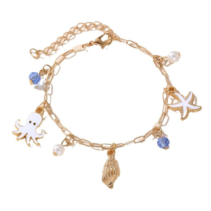 Wholesale Children's Bracelet Marine Conch Octopus Starfish Metal Pendant Hand Jewelry