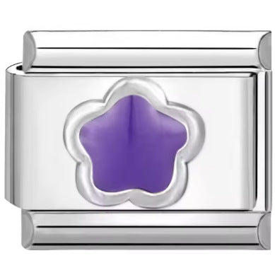 Wholesale Mother' s Day Series Stainless Steel Italian Flower Bracelet DIY Module Combination Jewelry