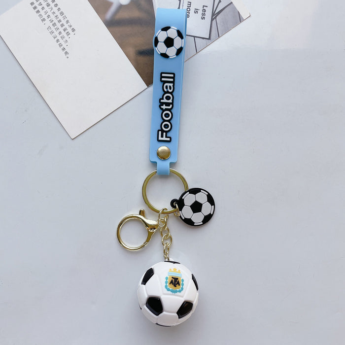 Wholesale epoxy team football keychain pendant bag car key chain accessories gift