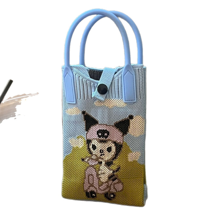 Wholesale Mobile Phone Bag Wool Knitted Small Square Bag  Small Bag Contrast Color