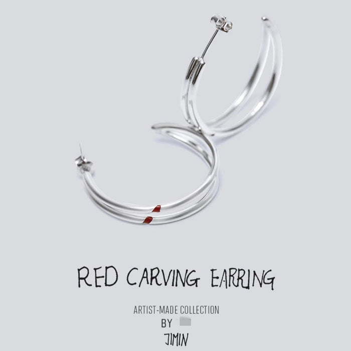 Wholesale Red Carved Copper Earrings JDC-ES-TengF002