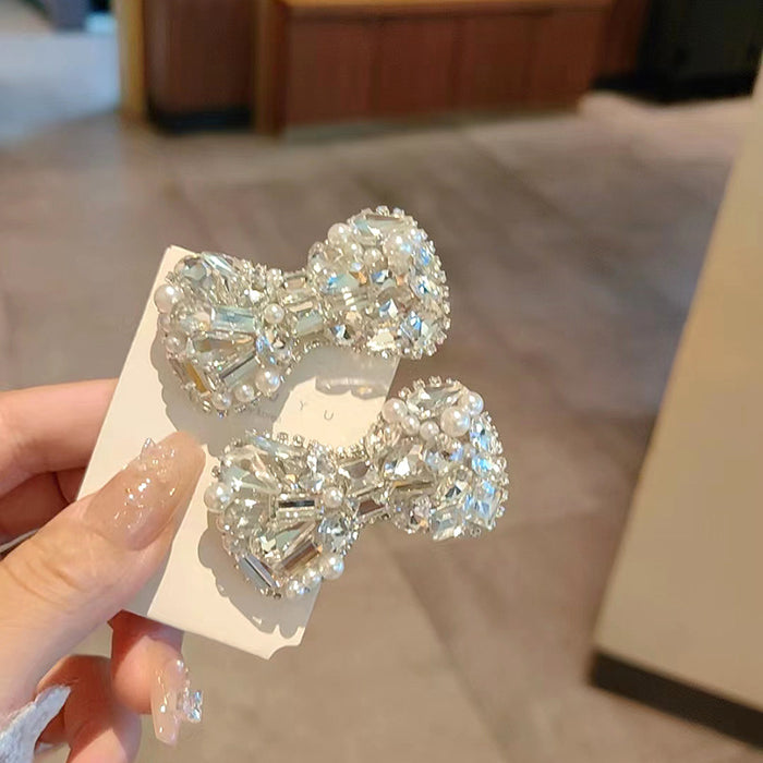 Wholesale Full diamond Bow Side Hair Clips for women
