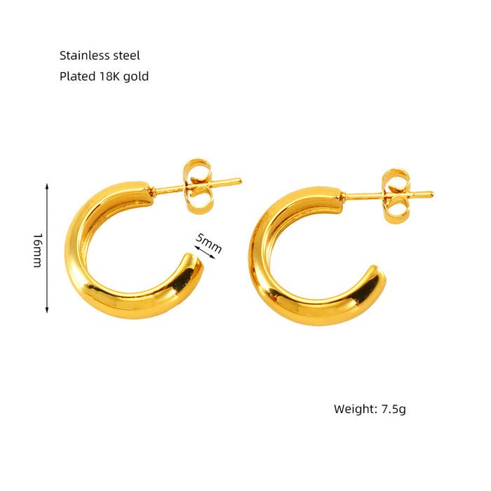Wholesale women's horseshoe buckle C- shaped irregular earrings