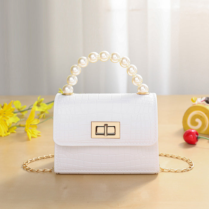 Wholesale Pearl Chain Shoulder Crossbody Jelly Bag JDC-SD-HongY009