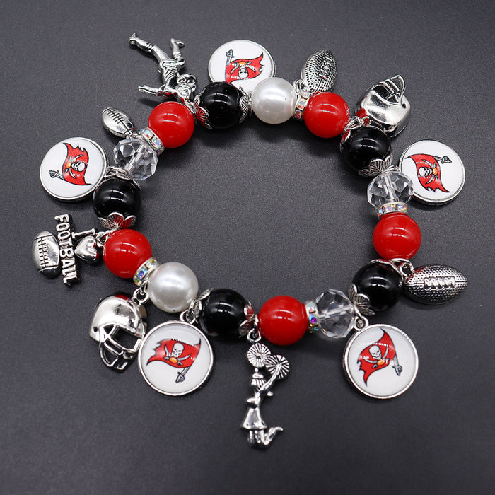 Wholesale Soccer Team Stretch Beaded Bracelet Unisex Steelers Saints