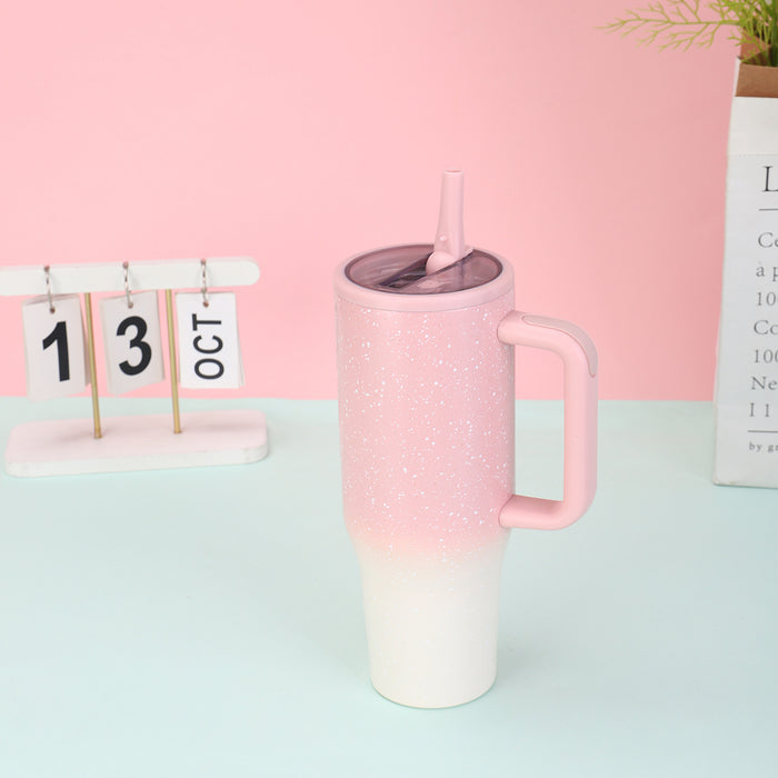 Wholesale  Luminous Handle Car Cup Double-Layer Stainless Steel Thermos Cup