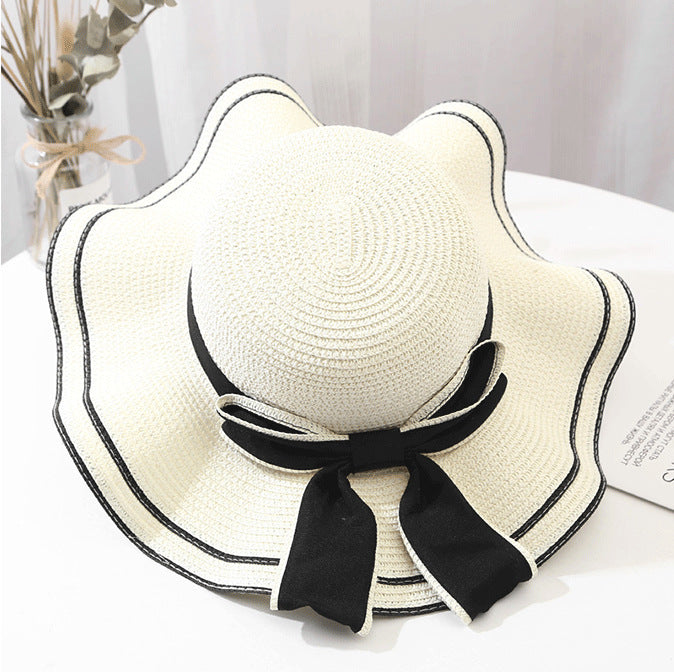 Wholesale Hat women's summer fashion hat UV-proof versatile travel seaside beach straw hat