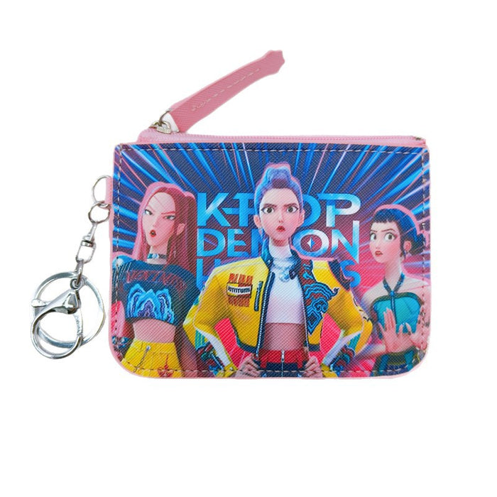 Wholesale K-POP Cartoon Leather Wallet with Keychain Pendant
