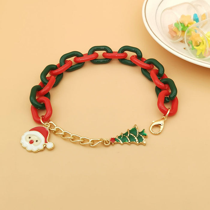 Wholesale Christmas Bracelet  Tree Bell Letter Elk Garland Exaggerated Chain Bracelet