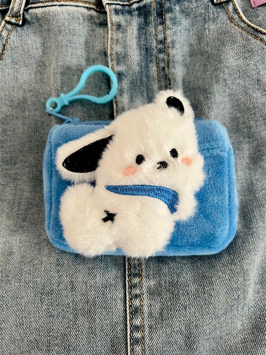 Wholesale 3D cute cartoon character square plush mini wallet