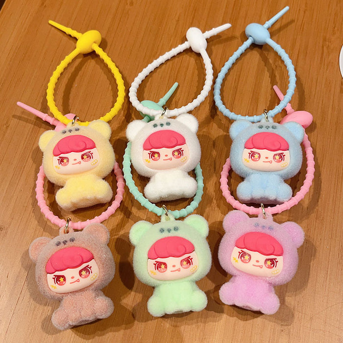 Wholesale Cartoon Flocked  Bear Pendant Cute Bag Desktop Decoration