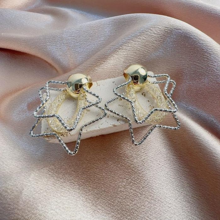 Wholesale Light luxury design, niche silver needle earrings, irregular high-end fashion earrings wholesale