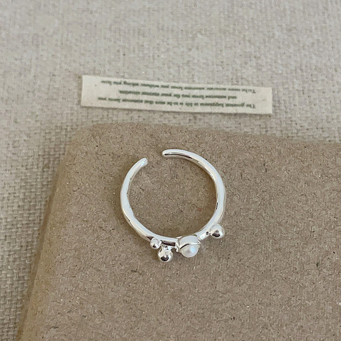 Wholesale Silver Pearl Flower Ring