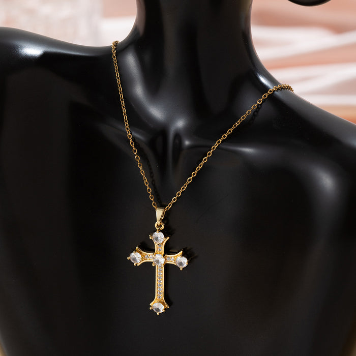 Wholesale Diamond Cross Necklace Women's choker necklace