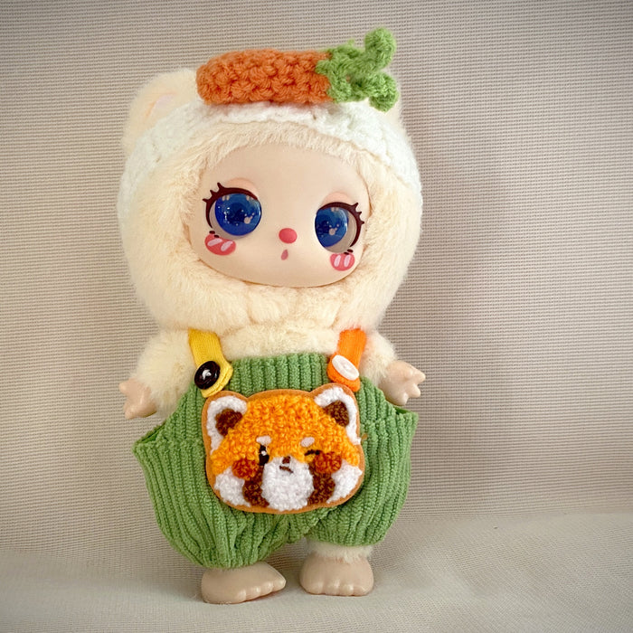 Wholesale Plush Doll Pendant Orange Overalls Little Yellow Hat Best-Selling Cartoon Doll Clothes Internet Celebrity Versatile Clothes