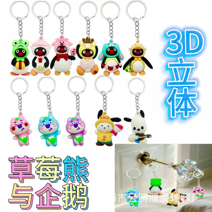 Wholesale 10pcs  Penguin keychain doll pendant bear keychain doll car bag pendant