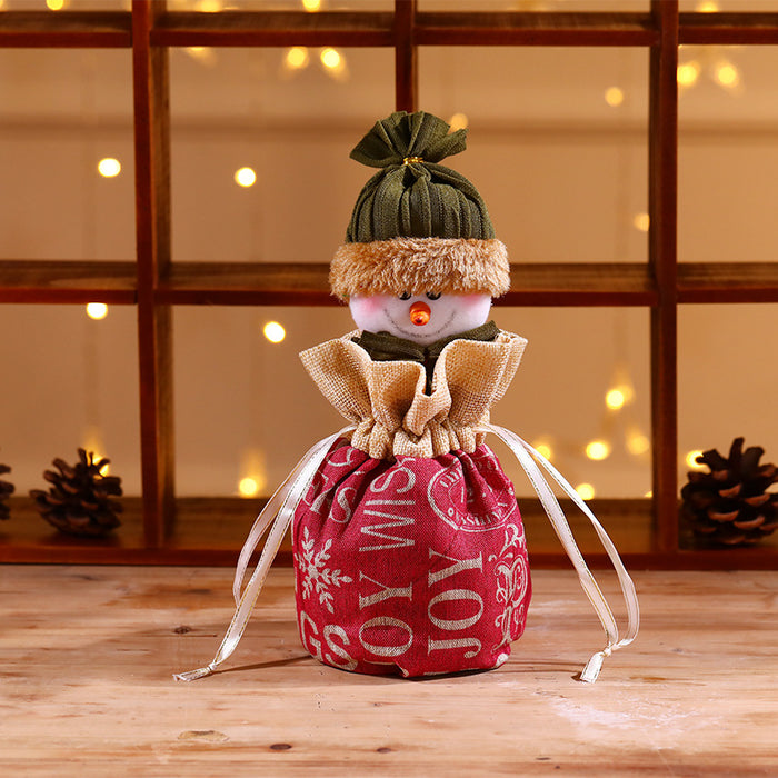 Wholesale Christmas Neck Gift Bag Happy Decal Flower Handbag Candy Bag Cartoon Children' s Handbag Apple Bag Gift Bag