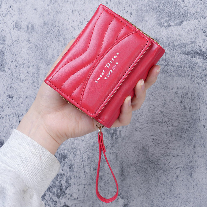 Wholesale Stylish Women' s PU Leather Card Holder Wallet Solid Black
