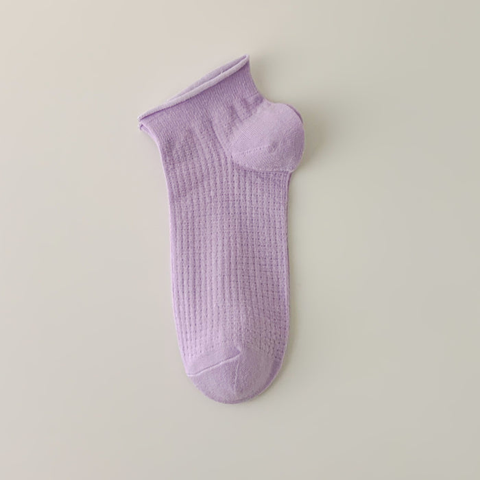 Wholesale Curled edge socks, simple socks, shallow mouth invisible cotton boat socks