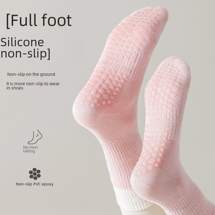 Wholesale Yoga Socks Professional Anti slip Mid tube Pilates Sports Socks