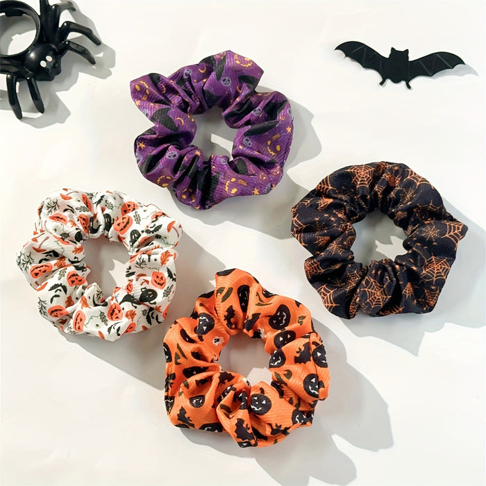 Wholesale  Ghost Witch Hat Scrunchie High Elastic Fabric Hair Accessory