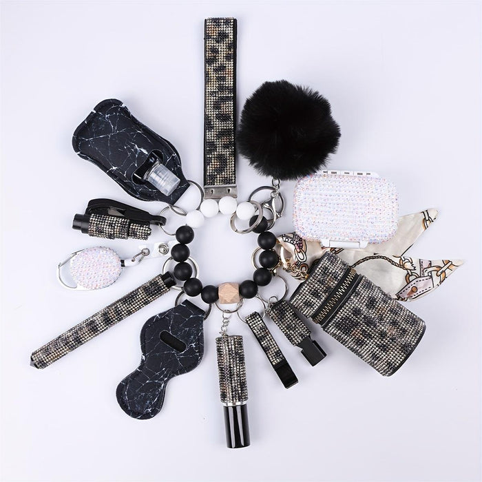 Wholesale Fur Ball Diamond Multifunctional Metal Keychain 13-piece Set JDC-KC-TouMS056