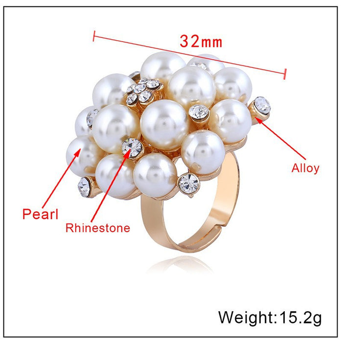 Wholesale popular jewelry Amazon popular fashion ring open adjustable pearl ring