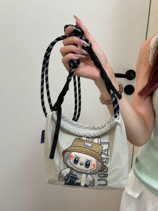 Wholesale Needle Embroidered Donut Mini Bag Mini Shoulder Crossbody Bag Handbag Canvas Bag