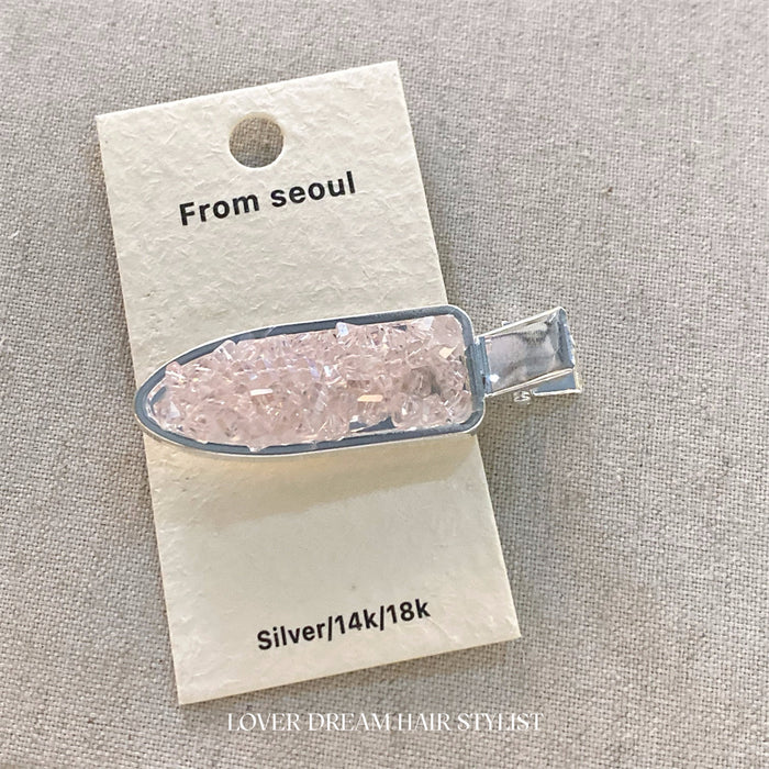 Wholesale  color solid color broken diamond hair clip sweet fashion seamless clip bangs hair accessories