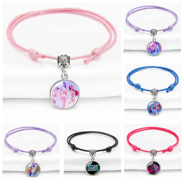 Wholesale KPOP Cute Cartoon Crystal Multi-Color Adjustable Bracelet