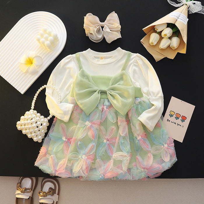 Wholesale Children's Flower Bow Princess Dress JDC-CTS-MianY035