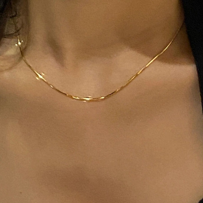 Wholesale Plain chain pendant gold necklace