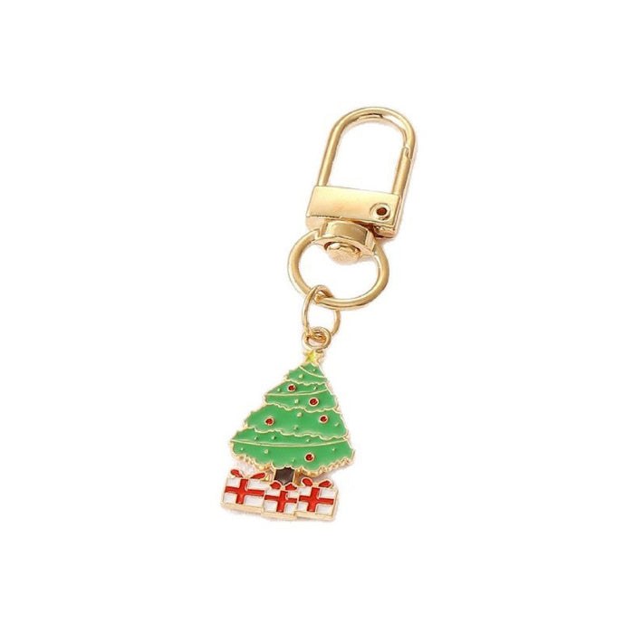 Wholesale Christmas Series Keychain Christmas Tree Alloy Oil Drop Pendant Creative Gift Christmas Decoration