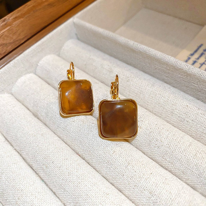 Wholesale  silver needle geometric irregular resin earrings heart earrings