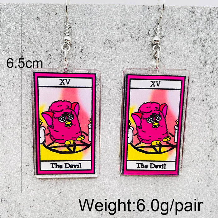 Wholesale Christmas jewelry table lamp butterfly chicken heart animal acrylic pendant earrings