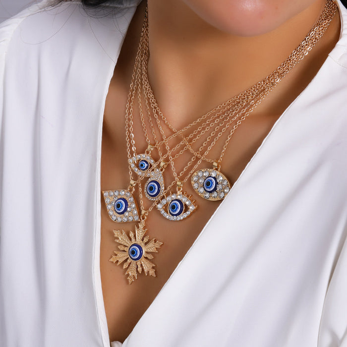 Wholesale New Multi layer Devil's Eye Pendant Fashionable Exaggerated Trendy Eye Accessories