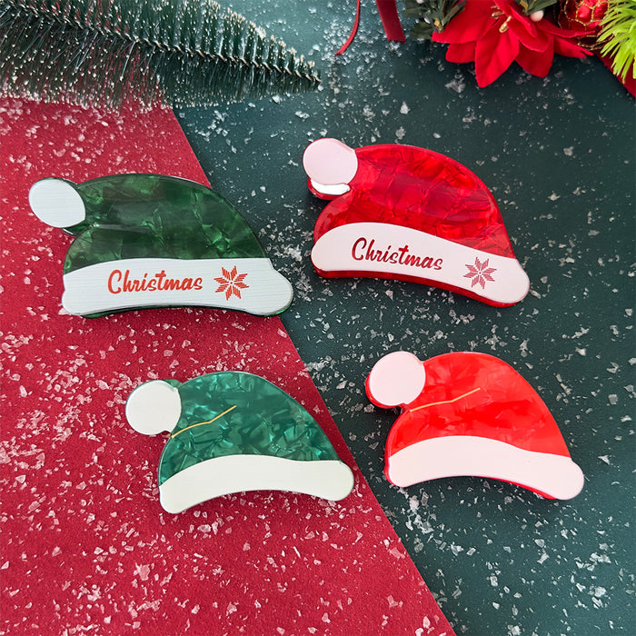 Wholesale Christmas hat clip Christmas hair clip sweet back of the head hair shark clip festive atmosphere hair accessories
