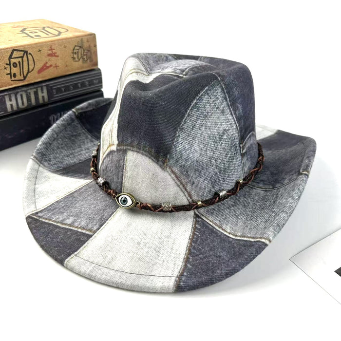 Wholesale Retro Western Cowboy Hat Street Photography Design Top Hat Simple Tourist Resort Felt Hat Jazz Hat