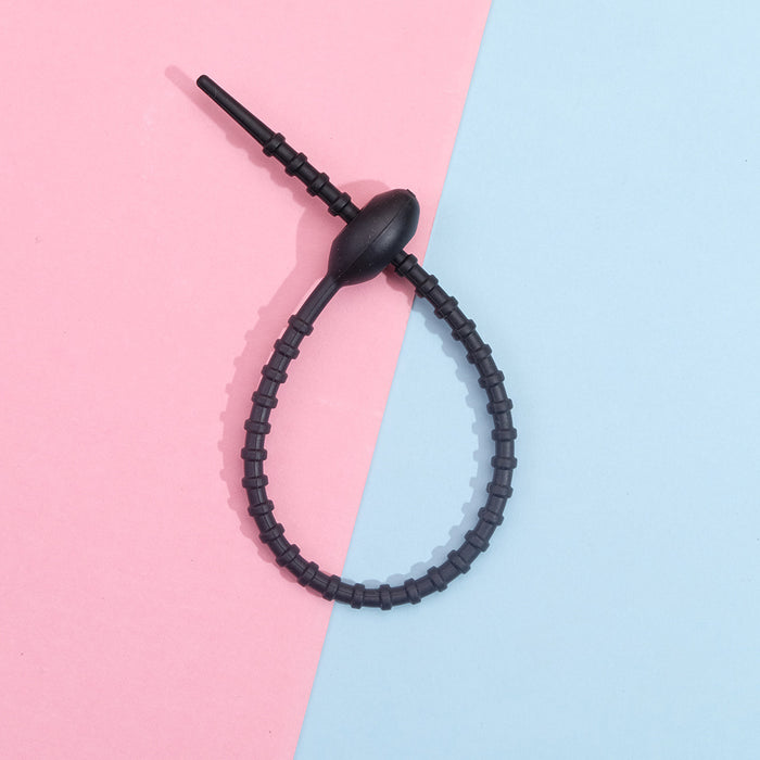 Wholesale Colorful silicone tie handmade accessories reusable keychain ring chain rope bag hanging accessories