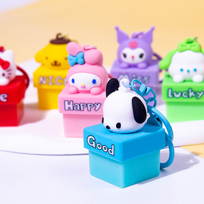 Wholesale Cartoon glowing doll keychain cute backpack car pendant