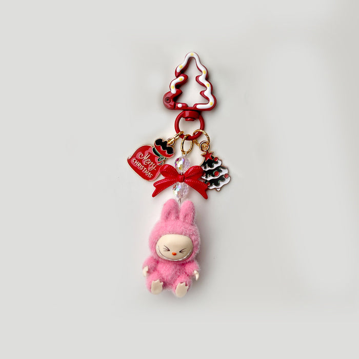 Wholesale Flocked Mini Keychain Vinyl Cute Baby Walking Bag Mobile Phone Pendant Cute Pendant