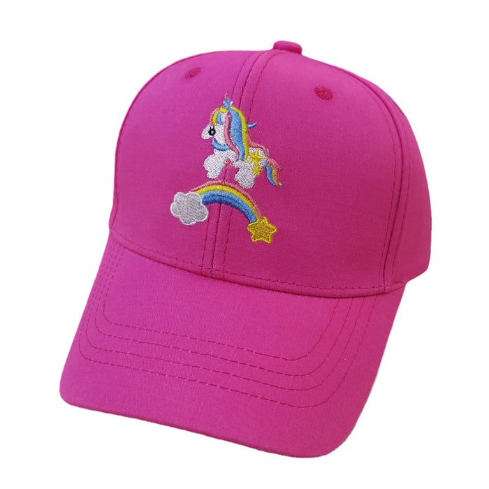 Wholesale Children's Unicorn Embroidered Baseball Hat, Cute Cartoon Duck Tongue Hat, Sunscreen and Sunshade Hat