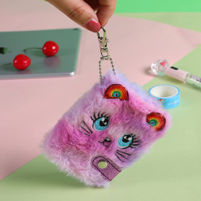 Wholesale Cartoon Plush Notebook Cute Cat Design Kids Writing Diary Gift MOQ≥2
