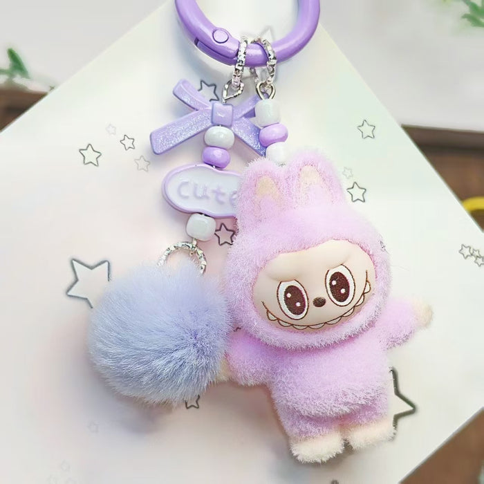 Wholesale Flocked Rabbit Keychain Backpack Charm